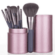 thumbnail image 1 of Set de brochas de maquillaje, 7 unidades, con funda organizadora, color rosa rubor, 1 of 5