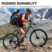 UBesGoo 26 Lightweight Explorer Mountain Bike, 21-Speed for Men and Women Disc Brakes & Suspension, Blue/Black