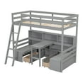 thumbnail image 6 of DECMAY Twin Loft Bed With Storage Shelves, Drawers, Seat And Desk For Grey Color, 6 of 15