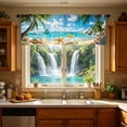 thumbnail image 4 of Tropical Beach Ocean Seashell Starfish Window Valance Curtain,Light Filtering Washable Coastal Short Kitchen Valance Curtain for Home,Cafe Decor, 4 of 6