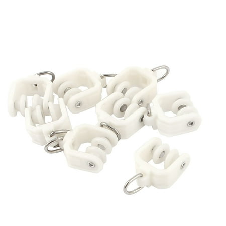 - 8pcs Plastic 9mm Dia Wheel Swivel Eye Ring Curtain Track Rail Rollers White