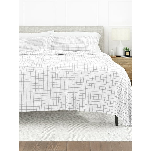 Comfort Canopy - 4 Piece Light Gray Microfiber Weave Bed Sheets for Full Size Bedding