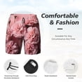 thumbnail image 3 of Gukieu Delicate Pink Carnations Print Men's Double Layer Sports Swim Trunks, Quick Dry Adjustable Waist Swim Shorts Swimwear-Medium, 3 of 6