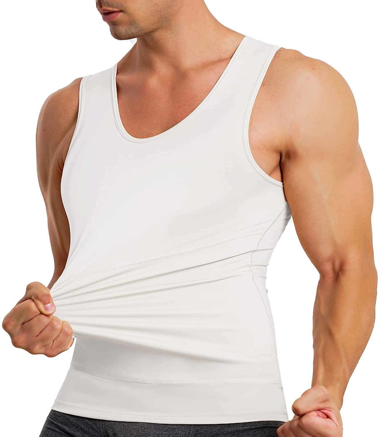 Mens Compression and Body Support Undershirt Size Medium White 