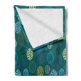thumbnail image 2 of Leaves Soft Flannel Fleece Throw Blanket, Abstract Mother Nature Pattern with Leaf Designs Repetition, Cozy Plush for Indoor and Outdoor Use, 60" x 80", Dark Teal Multicolour, by Ambesonne, 2 of 5