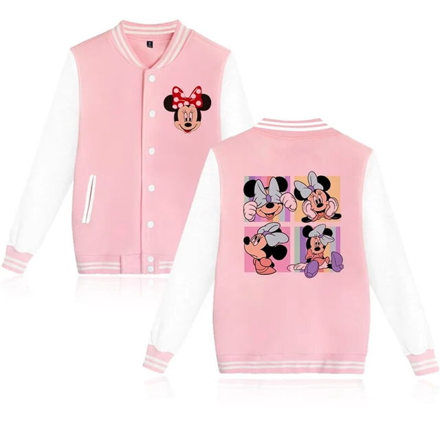 Sudadera con capucha de los 90 para hombre y mujer, chaqueta de béisbol de Disney, Mickey, Minnie Mouse, ropa para niño y niña, chaquetas para bebé