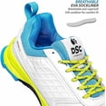 thumbnail image 2 of DSC Jaffa 22 Cricket Sport Shoes | Color: White-Lime-Yellow| Size: 12US/11UK/45EU | For Men & Boys | Breathable Mesh | Non-Slip | Improved Stability | Embossed Design | Durable & Lightweight, 2 of 6