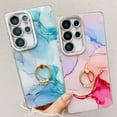 thumbnail image 2 of Designed for Samsung Galaxy S24 Case [Built-in 360° Rotatable Diamond Ring Holder Stand] Ultra Slim Marble Durable Sturdy Shockproof Phone Kickstand Protective TPU Case Cover, K, 2 of 9