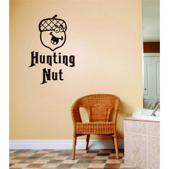 Custom Decals Hunting Nut Letters Buck Deer Image Animal Hunting Hunter Boys Men 6 X 12 Inches