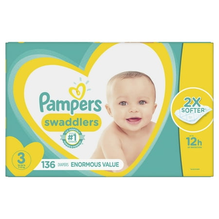 Pampers Swaddlers Diapers Size 3 136 Count (Best Diaper For Skinny Baby)