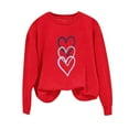 thumbnail image 4 of HAOTAGS Women's Valentine's Day T - shirt, Printed Long Sleeve Round Neck Holiday Sweatshirt Blue L, 4 of 5