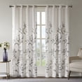 thumbnail image 3 of Burnout Printed Curtain Panel, Botanical Window Curtains with Grommet Top, Lightweight Semi-Sheer Curtains for Home, Bedroom, Bathroom, 50''x84", Grey, 3 of 8