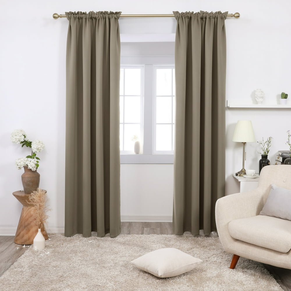 Deconovo Khaki Blackout Curtains Rod Pocket Curtain Panels Thermal
