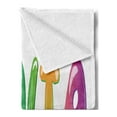 thumbnail image 2 of Olivia Soft Flannel Fleece Throw Blanket, Well-Known Traditional Girl Name with Medieval Roots Modern Funny Party Letters, Cozy Plush for Indoor and Outdoor Use, 50" x 60", Multicolor, by Ambesonne, 2 of 5