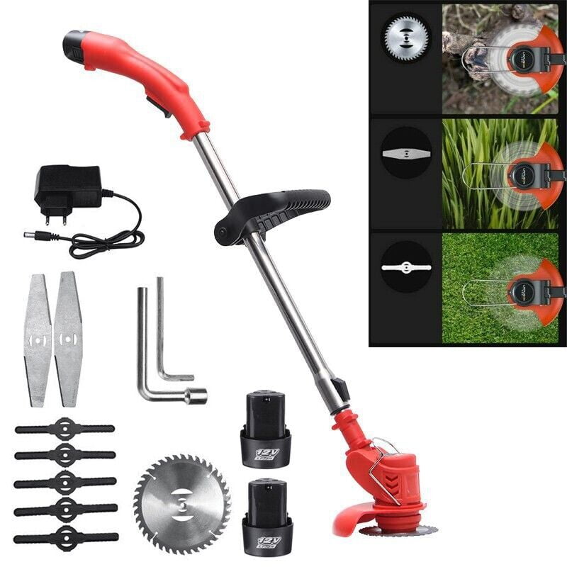 iMeshbean Cordless Grass String Trimmer 12V 2.0Ah Lawn Edger Brush Cutter Adjustable Height Electric Weed Eater Walmart.com