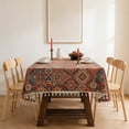 thumbnail image 4 of Fesfesfes Boho Tablecloth for Square Tables,Fringed Edges with Geometric Pattern Tablecloths,Floral Table Cover Cloth Decorative for Kitchen Dining Room, 4 of 6