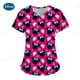 thumbnail image 2 of Medical Worker Nursing Uniform Women Disney Minnie Mickey Mouse Print Nurses Uniform Short Sleeve V-neck Top Working UniformeM Gao Jinjia LED, 2 of 2