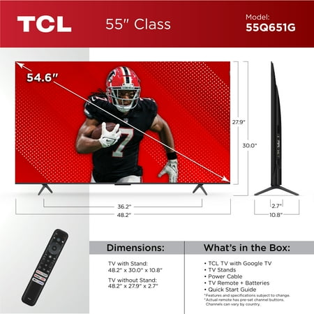 TCL - 55" Class Q6-Series 4K UHD HDR QLED Smart Google TV (2024)
