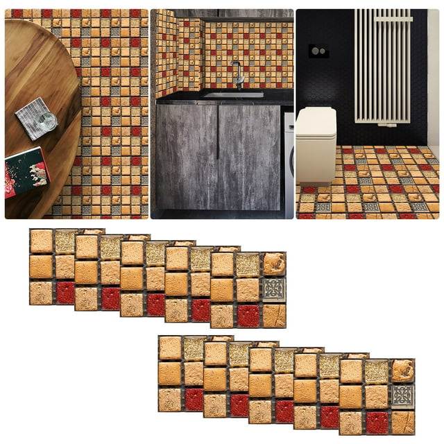 ICQOVD Crystal Tile Stickers DIY Self-Adhesive Wall Stickers