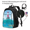 thumbnail image 2 of Fotbe Lighthouse Sea Port Mochila con Estampado y Puerto USB para Hombre y Mujer, Mochila Antirrobo, Mochila de Viaje, Mochila Escolar, Mochila Universitaria, 2 of 7