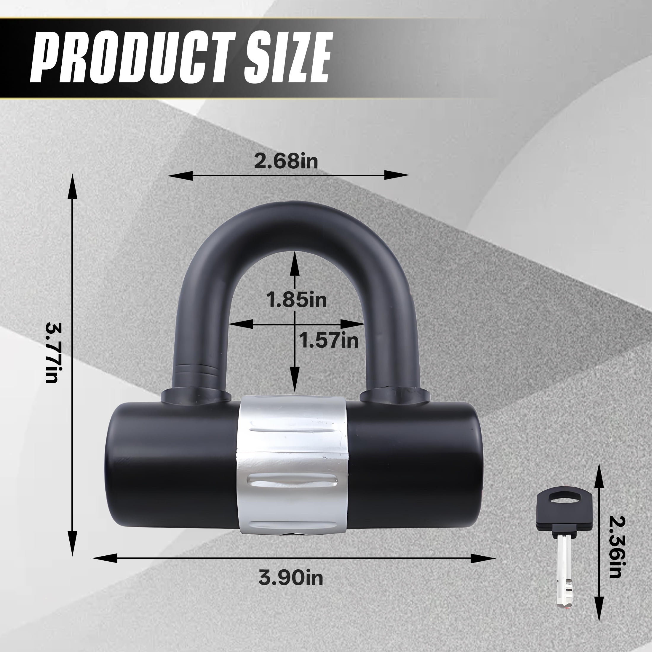 ZHZFKQ Bike Lock，Waterproof Theft-Proof Portable U Lock with Key，Bike U Lock for Electric Vehicles