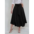 thumbnail image 4 of sicmoss Women's Black High Waisted Bohemian Maxi Skirt, Side Slit Flowy with Pockets, 4 of 8