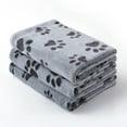 thumbnail image 2 of 1 Pack 3 Dog Blankets for Small Dogs, Soft Fleece Dog Blanket Fluffy Pet Blanket Warm Sleep Mat Grey Cute Paw Print Puppy Cat Blanket, Flannel Throw for Washable Dog Bed, Blanket for Dogs, 2 of 7