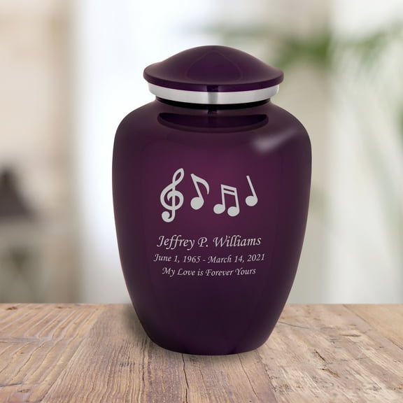 Music Notes Cremation Urn - 6 Colors - 2 Sizes