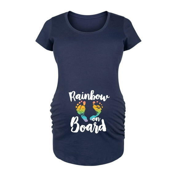 Bloom Maternity - Rainbow On Board - Maternity Scoop Neck T-Shirt