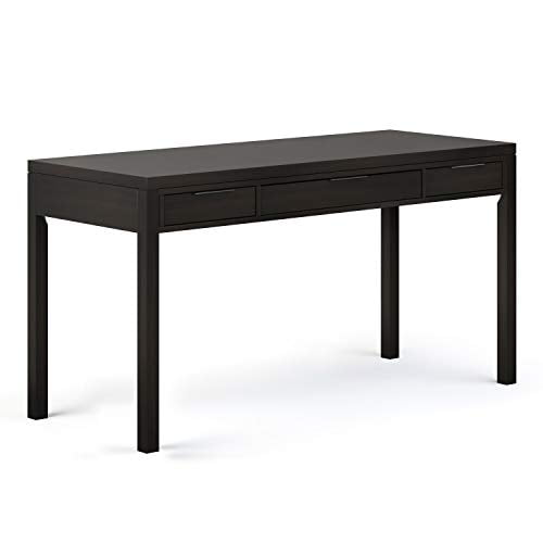 SIMPLIHOME Hollander SOLID WOOD Contemporary Modern 60 inch Wide Home Office Desk, Writing Table, Workstation, Study Table Furniture in Hickory Brown with 2 Drawerss