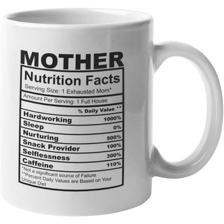 

Mother Nutrition Facts Coffee Mug Funny Motivation Inspiration 11-ounce White Ceramic Cup CMP00124