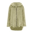 thumbnail image 4 of Birdeem Manteau en Peluche Uni pour Femmes, Fermeture Éclair, à Capuche, Manches Longues, 4 of 12
