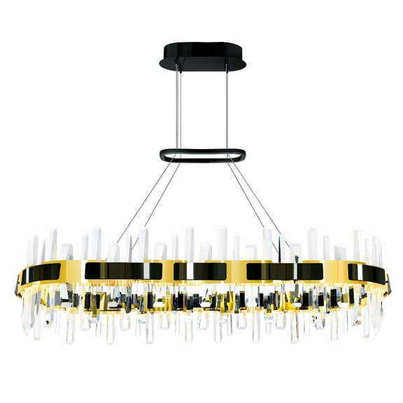 CWI Lighting Aya LED Integrated Pearl Black Metal Chandelier