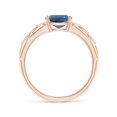 thumbnail image 2 of ANGARA Natural Oval 1.5 ct London Blue Topaz Vintage Style Ring with Diamond in 14K Rose Gold for Women (Size-8x6mm) | November Birthstone Jewelry for Women | London Blue Topaz Ring (Ring Size- 10.5), 2 of 11