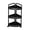 Black, variant on HOARBOEG 3 Tier Corner Storage Rack with Wheels, 15 In Rolling Multi-Purpose Organizer Shelf Cart for Bathroom Kitchen Living Room, Space-Saving Plastic Rack, White