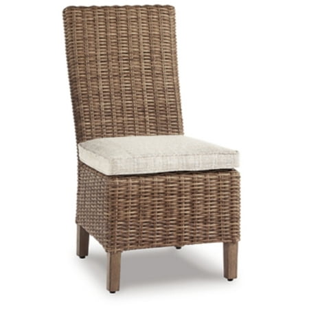 Signature Design by Ashley Beachcroft Outdoor Wicker Dining Chair Set 2 Count Beige