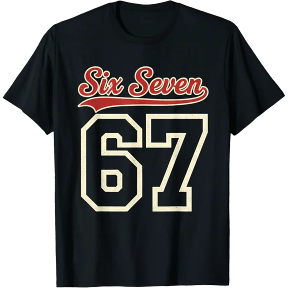 Number 67 Numbered Six Seven Baseball Jersey Style Team 67 T-Shirt Tshirt All Size S-5XL