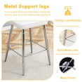 thumbnail image 4 of Ciphrias Bar Stools Set of 2, White PU Leather Upholstered Counter Height Chairs with Backrest Footrest Silver Metal Legs for Kitchen Island Bar, 4 of 8