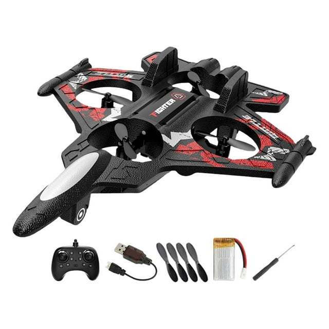 Avión de control remoto RC Avión para niños Fácil de controlar Anti caída 4 canales Rojo 1RC
