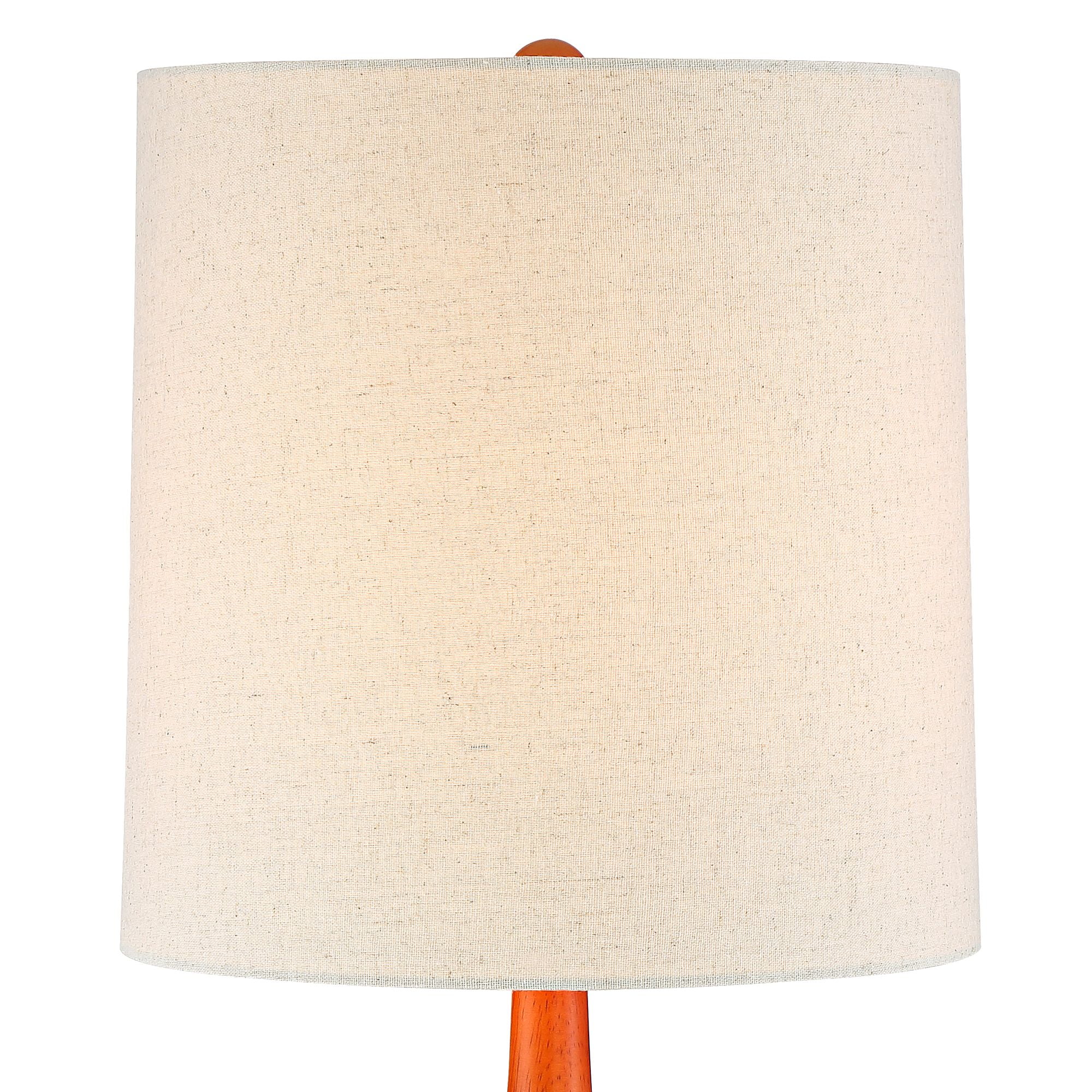 360 Lighting Andi Modern Mid Century Table Lamps 24 1/2" High Set of 2 Hammered Brown Ceramic Red Oak Off White Shade for Bedroom Living Room Desk