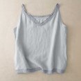 thumbnail image 5 of Womens Summer Tops Solid Color V Neck Lace Patchwork Elegant And Versatile Basic Blue Plus Size Tank Tops for Women, 5 of 7
