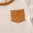 thumbnail image 4 of StylesILove Baby Boys Girls Contrast Binding Solid Top & Shorts 2pcs Unisex Toddler Ribbed Short Sleeve Cotton Sumner Outfit (Ivory, 24 Months), 4 of 8