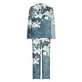 thumbnail image 5 of IROINNID Pajamas Sets for Women Two Pieces Printed Loose Sleep-shirt and Pants Homewear Sleepwear Sets with Pockets,Blue C, 5 of 5