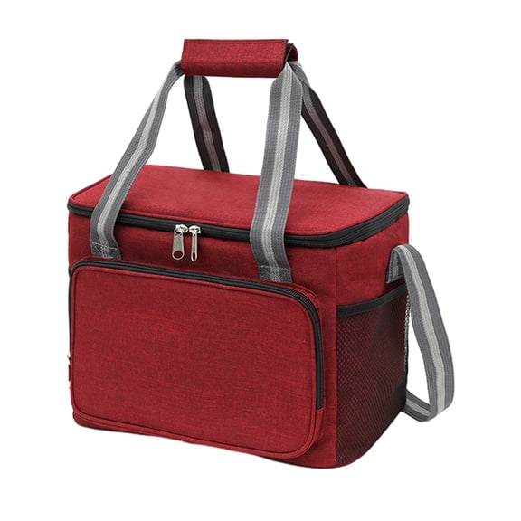 Bewildely Bolsa térmica plegable para viajes, bolsa de picnic impermeable y a prueba de humedad para picnics On Go Organizadores de utensilios de cocina Vino rojo