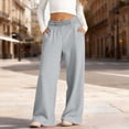thumbnail image 2 of WAVSUF Girls Fleece Sweatpants Elastic Waist Wide Leg Side Pockets Fall Winter Warm Pants Gray 10-12, 2 of 9