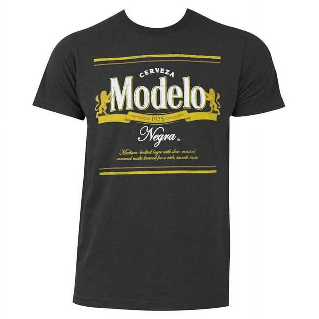 Modelo Especial 35303-Large Modelo Negra Gray Mens Beer Logo T-Shirt - Large