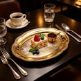 thumbnail image 5 of Elegant Shiny Floral Engraved Serving Tray for Wedding Birthday Holiday Party Food Buffet Decorative Gold, 5 of 6