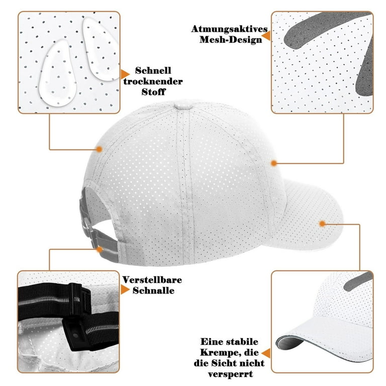 Pgeraug Visors Solid Cap Mesh Quick Drying Adjustable Breathable Sport  Outdoor Sun Protection Baseball Cap Hats for Women White 