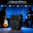 thumbnail image 3 of ZealSound Mini Guitar Amp with Bluetooth, 5W Portable Practice Amp with 4 Built-in Effects (Clean, Overdrive, Distortion, Reverb), USB Playback, Rechargeable Up to 8 Hours for Electric Guitar & Bass, 3 of 9