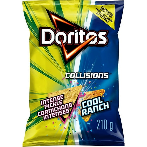 Doritos Collisions Intense Pickle and Cool Ranch Flavoured Tortilla Chips, 210g